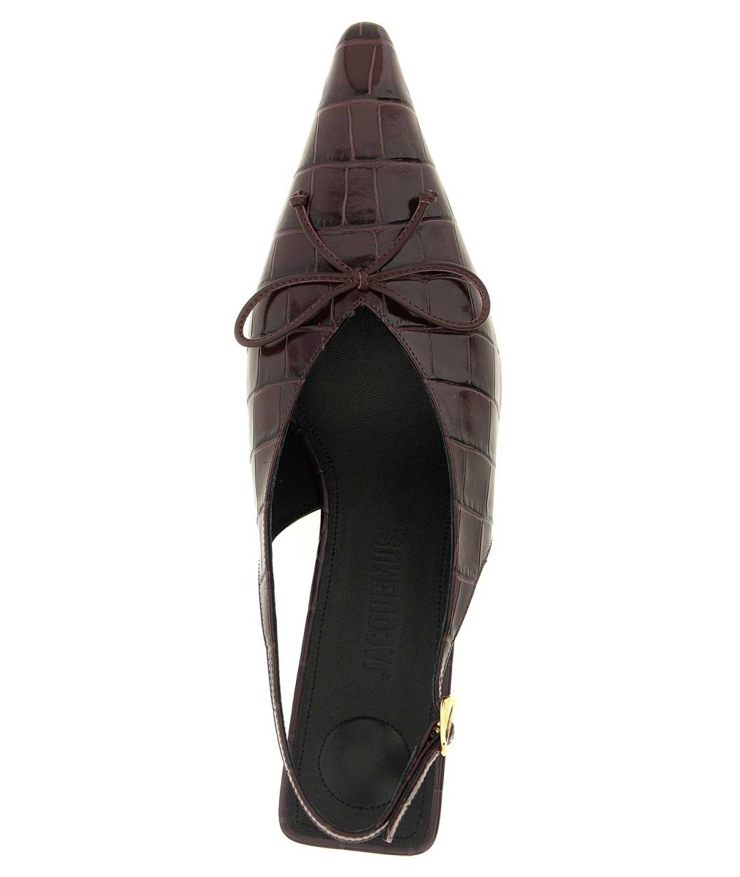 JACQUEMUS Бордовые кожаные туфли, фото 5