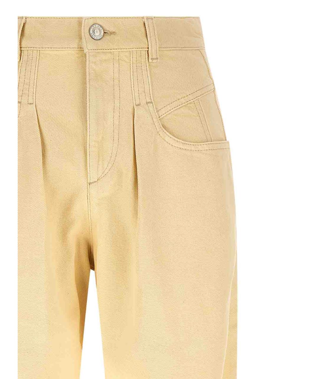 ISABEL MARANT Бежевые хлопковые прямые джинсы, фото 3