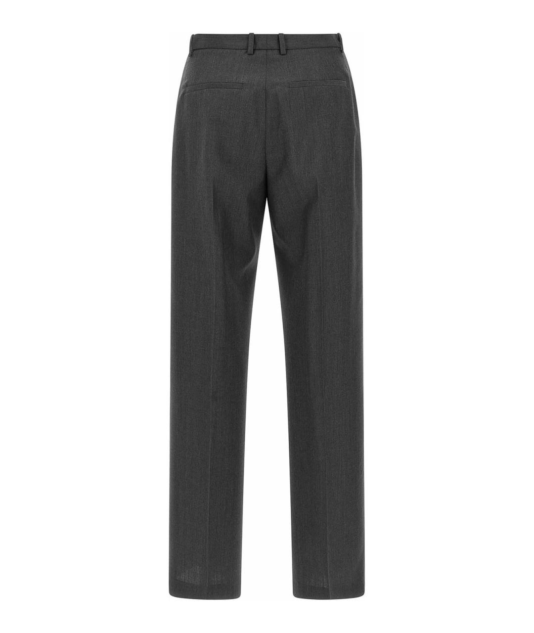 JIL SANDER Серые шерстяные прямые брюки, фото 2