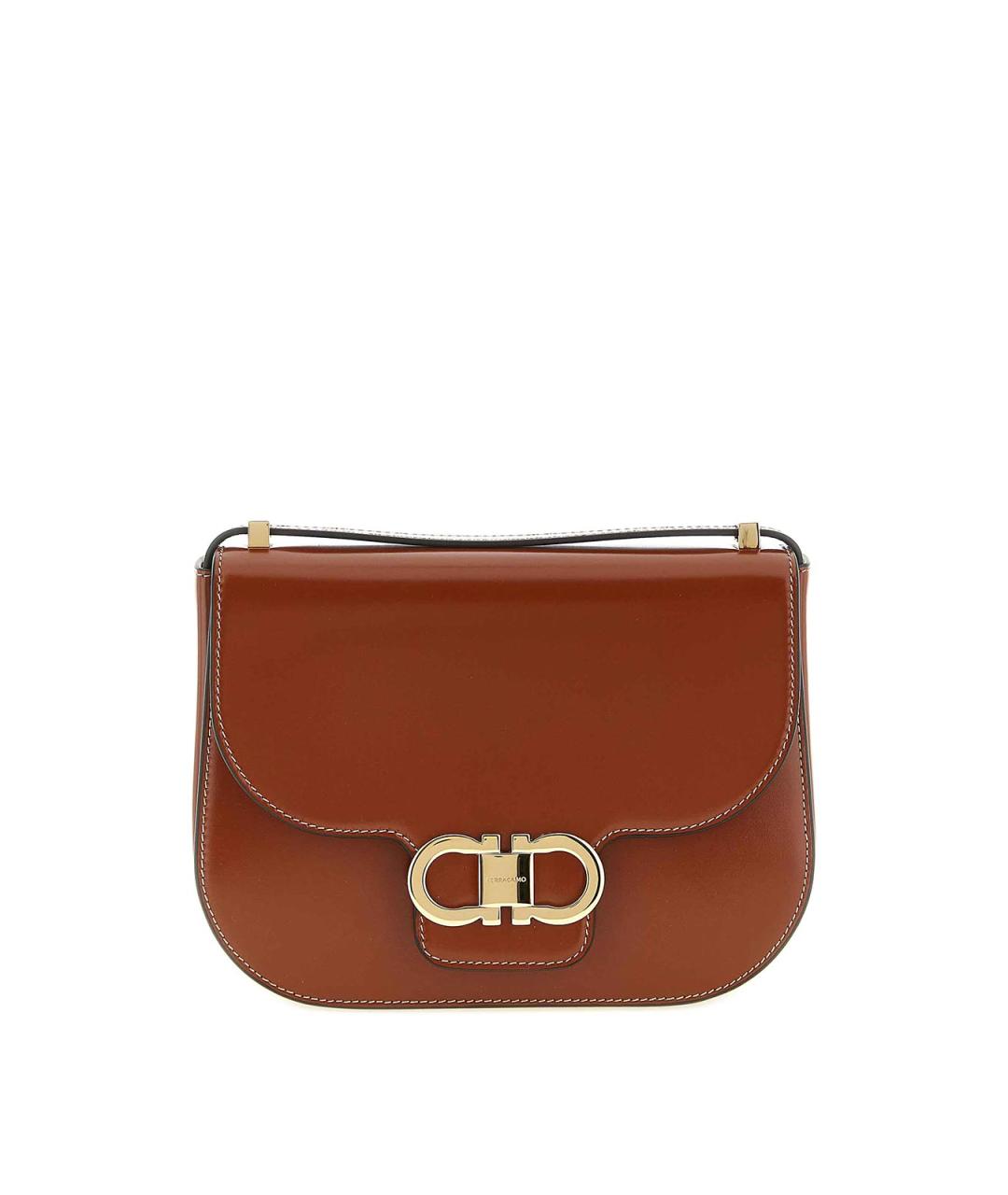 FERRAGAMO Коричневая кожаная сумка через плечо, фото 1