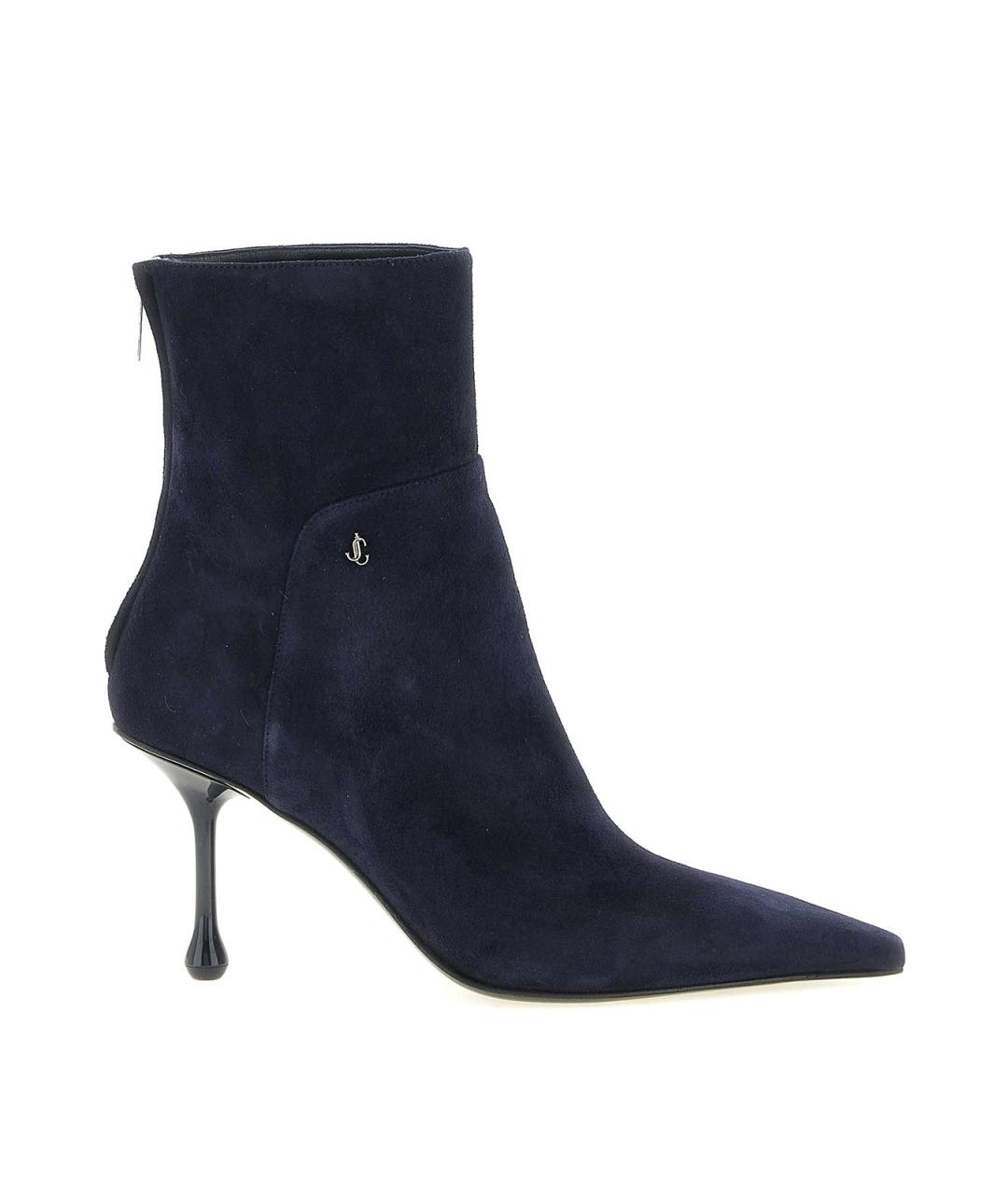 JIMMY CHOO Темно-синие замшевые ботильоны, фото 1