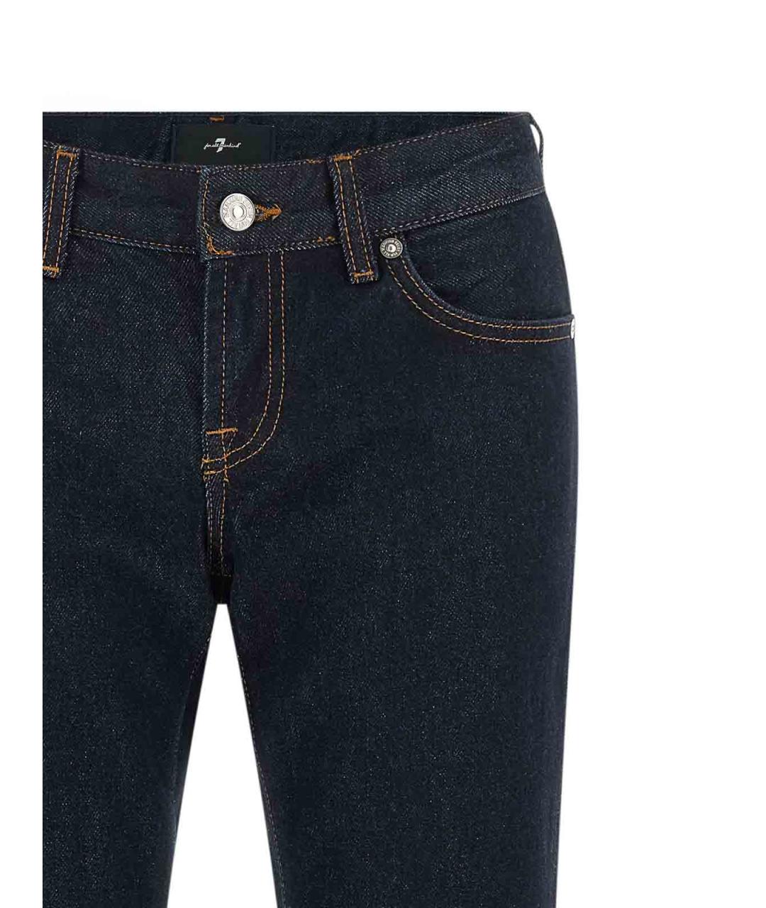 7 FOR ALL MANKIND Темно-синие хлопковые джинсы клеш, фото 3