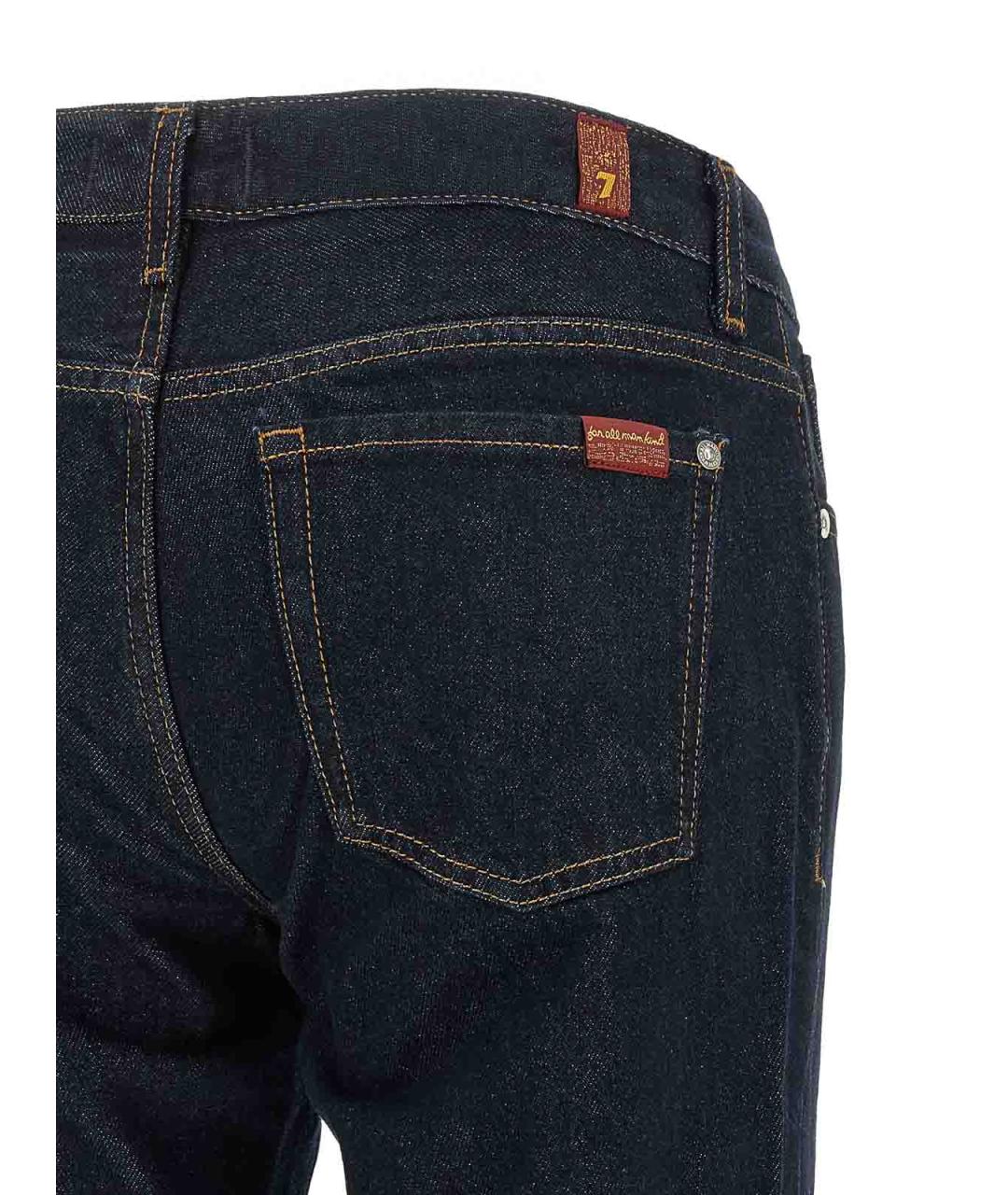 7 FOR ALL MANKIND Темно-синие хлопковые джинсы клеш, фото 4