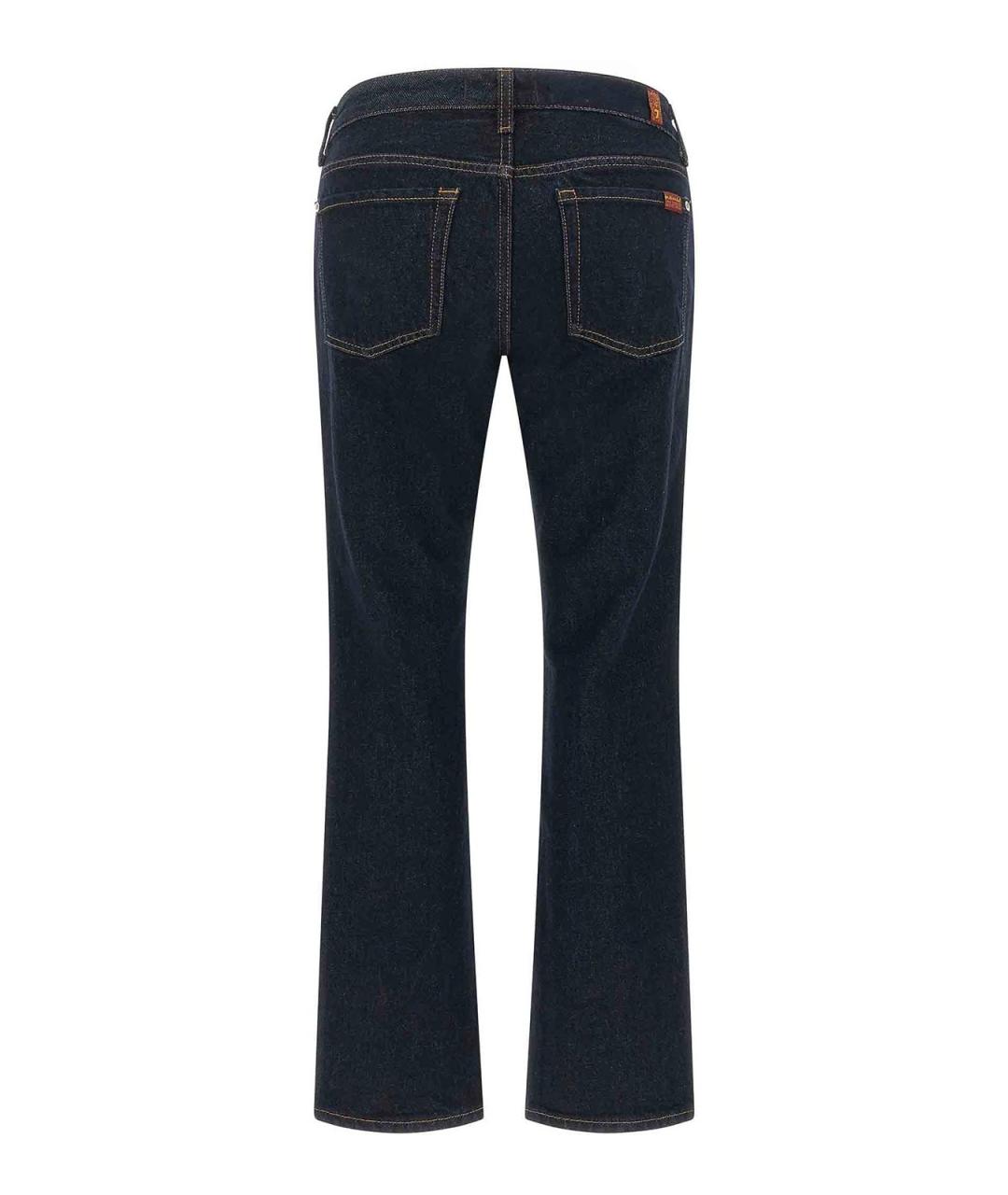 7 FOR ALL MANKIND Темно-синие хлопковые джинсы клеш, фото 2