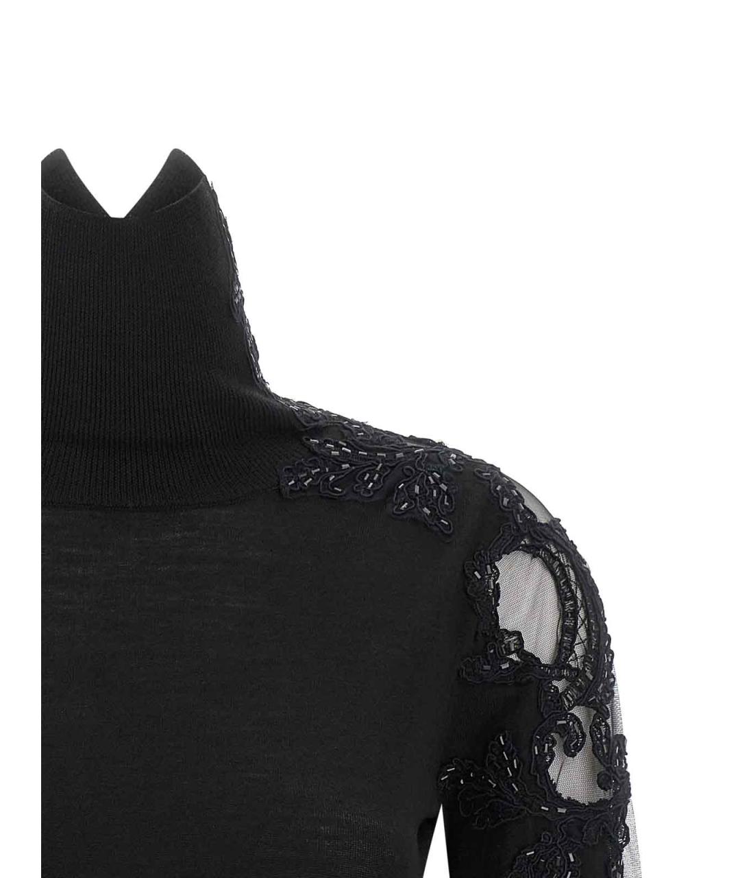 ERMANNO SCERVINO Черная шерстяная водолазка, фото 3