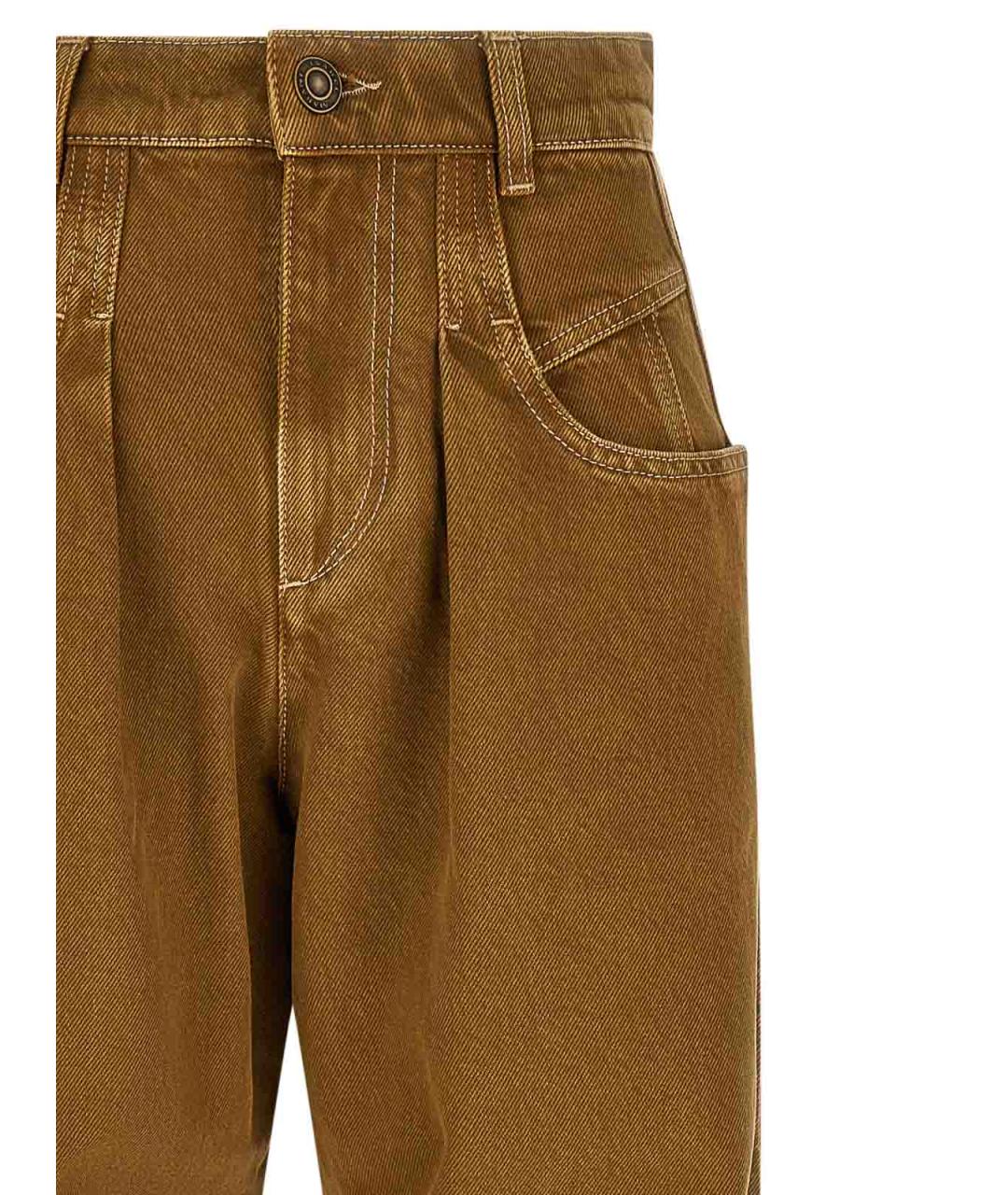 ISABEL MARANT Коричневые хлопковые прямые джинсы, фото 3