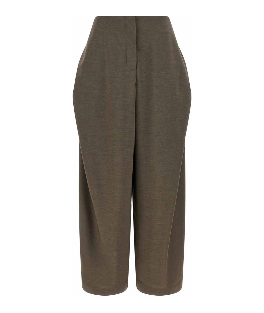JACQUEMUS Коричневые шерстяные брюки широкие, фото 1