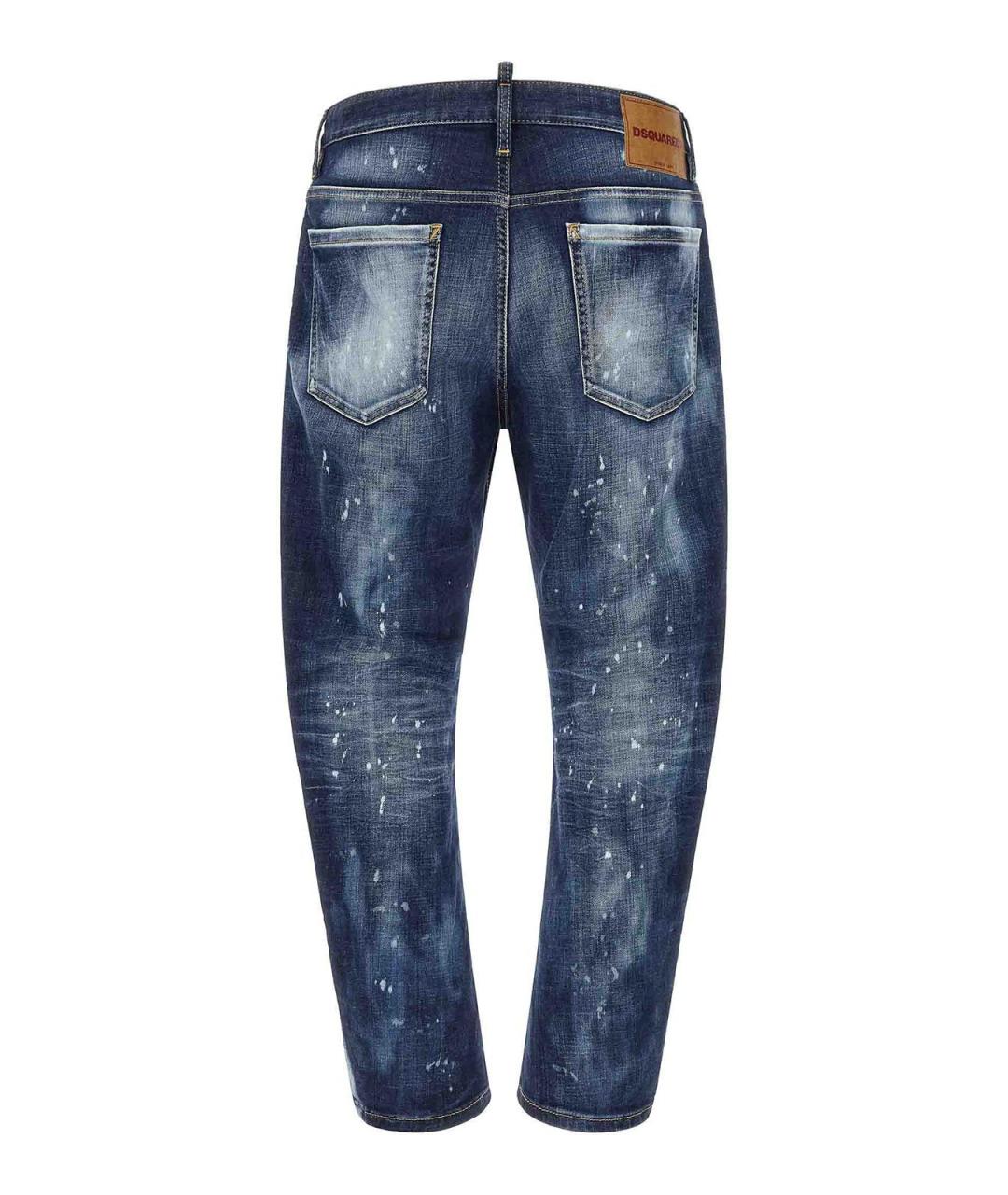 DSQUARED2 Синие хлопковые прямые джинсы, фото 2