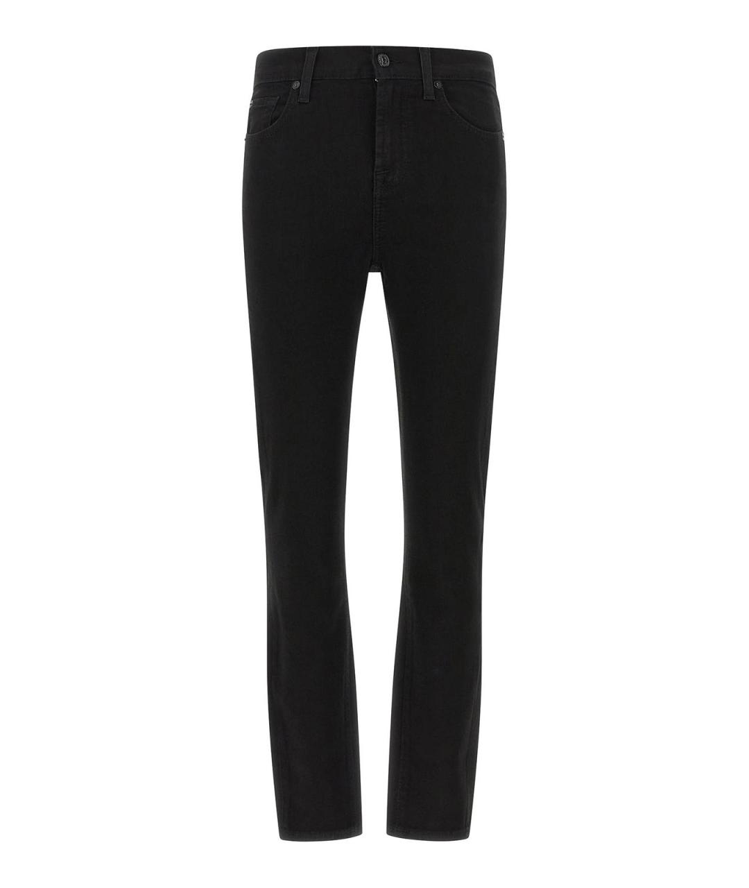 7 FOR ALL MANKIND Черные хлопко-эластановые джинсы слим, фото 1