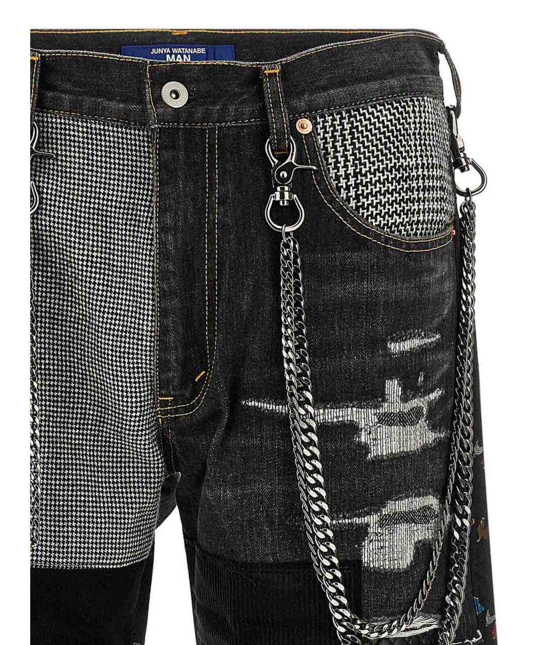 JUNYA WATANABE Черные хлопковые прямые джинсы, фото 3