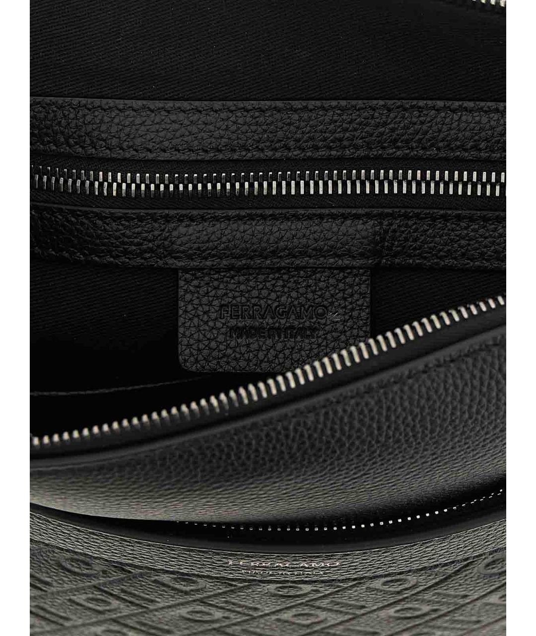 FERRAGAMO Черная кожаная сумка на плечо, фото 4