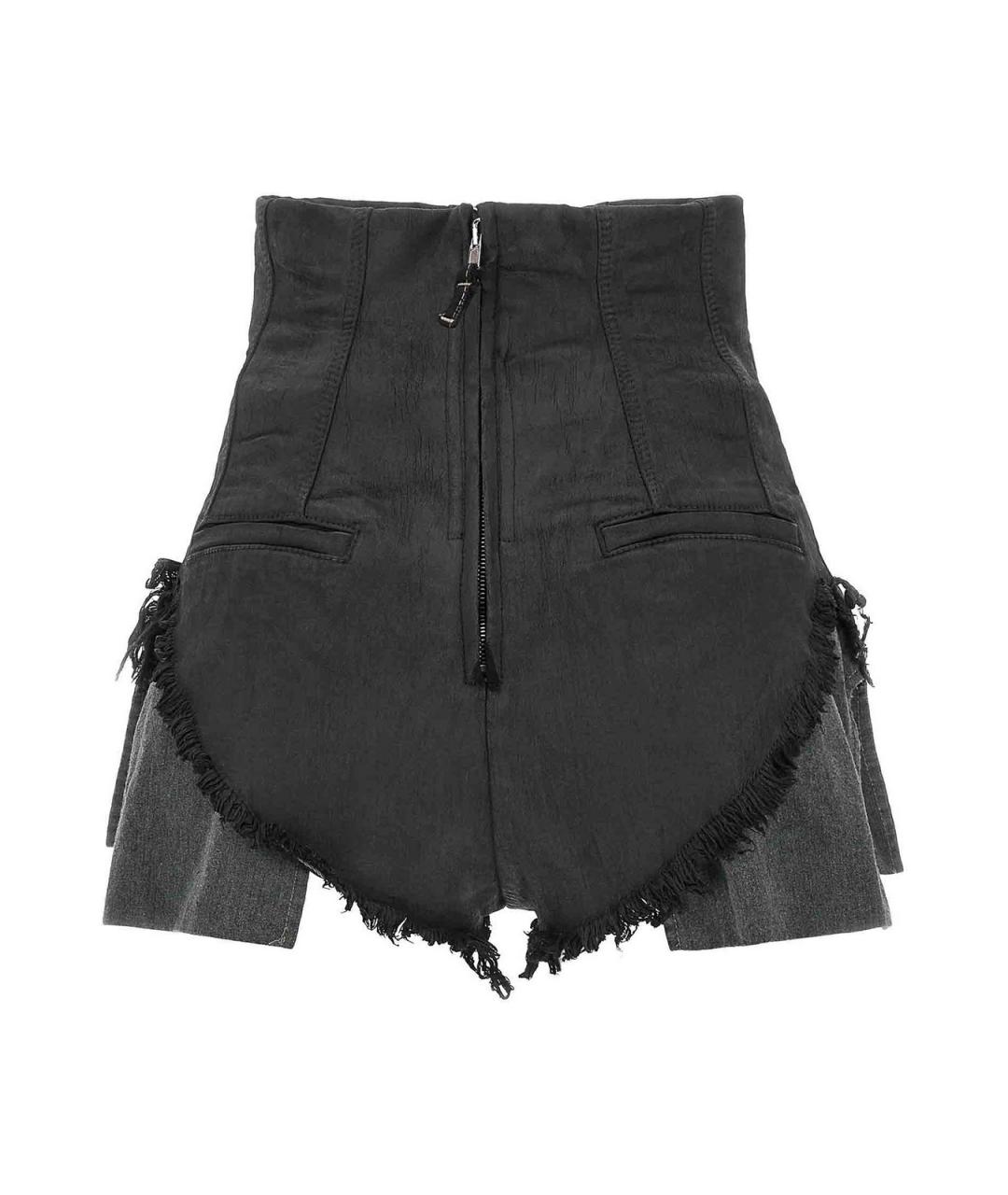RICK OWENS DRKSHDW Черные хлопковые шорты, фото 2