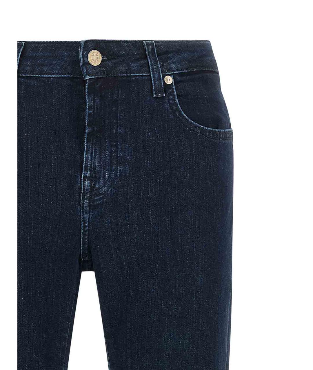 7 FOR ALL MANKIND Темно-синие хлопковые джинсы клеш, фото 3