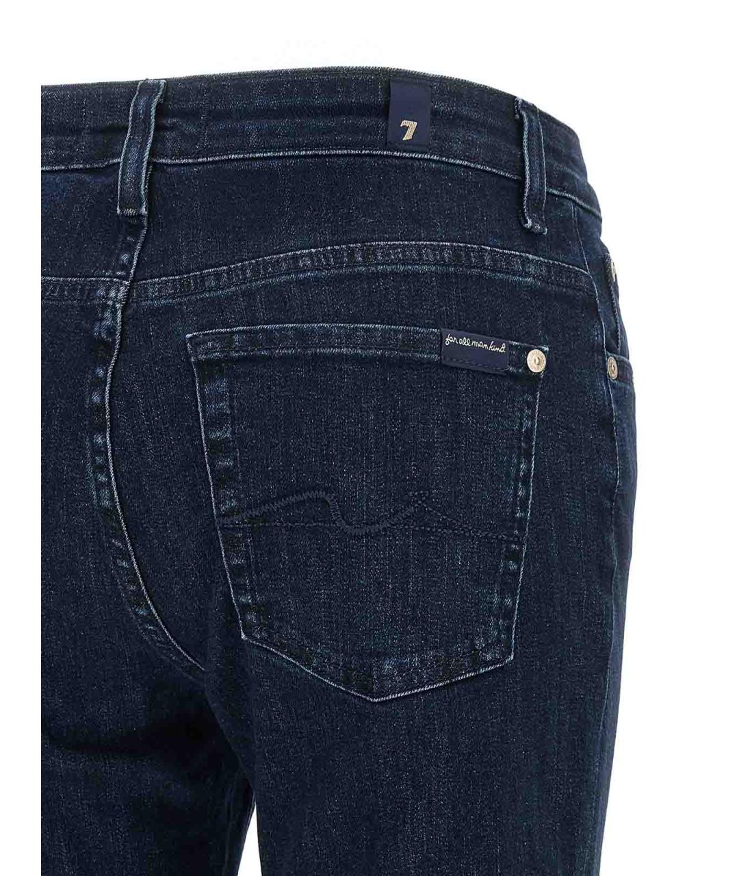 7 FOR ALL MANKIND Темно-синие хлопковые джинсы клеш, фото 4