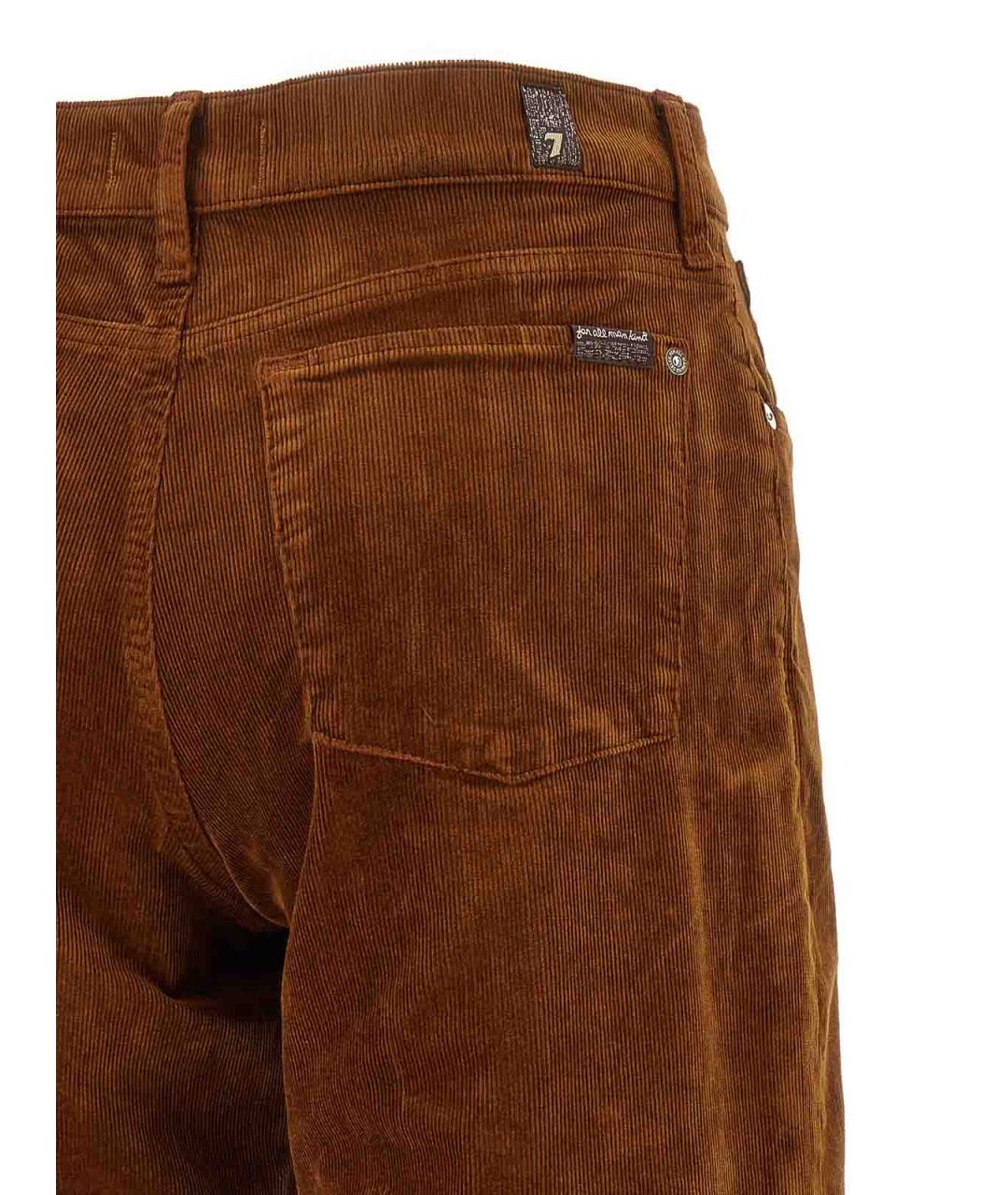 7 FOR ALL MANKIND Коричневые бархатные прямые брюки, фото 4