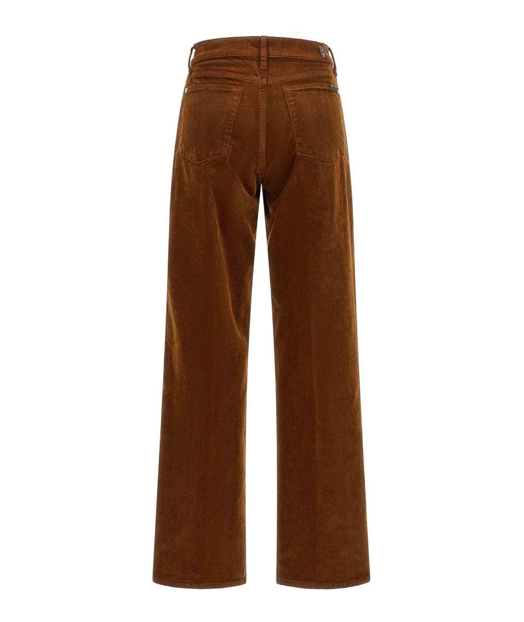 7 FOR ALL MANKIND Коричневые бархатные прямые брюки, фото 2