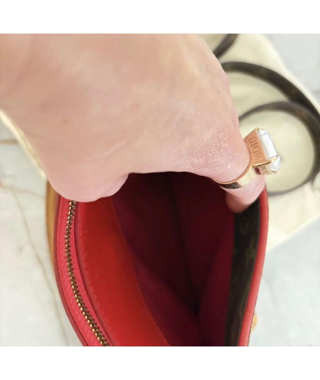LOUIS VUITTON Коричневая кожаная сумка через плечо, фото 4