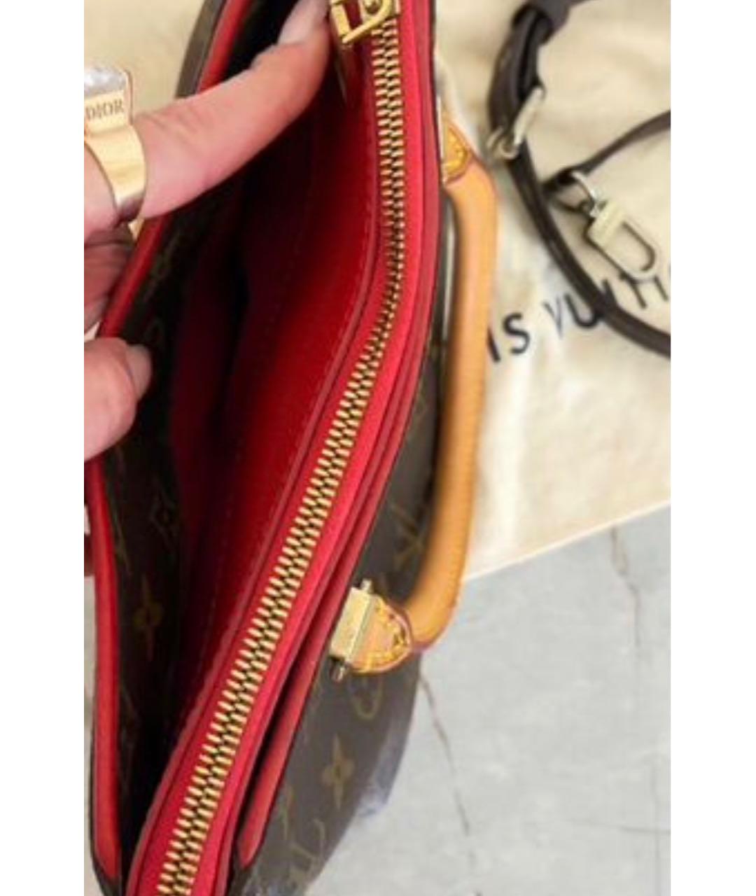 LOUIS VUITTON Коричневая кожаная сумка через плечо, фото 8