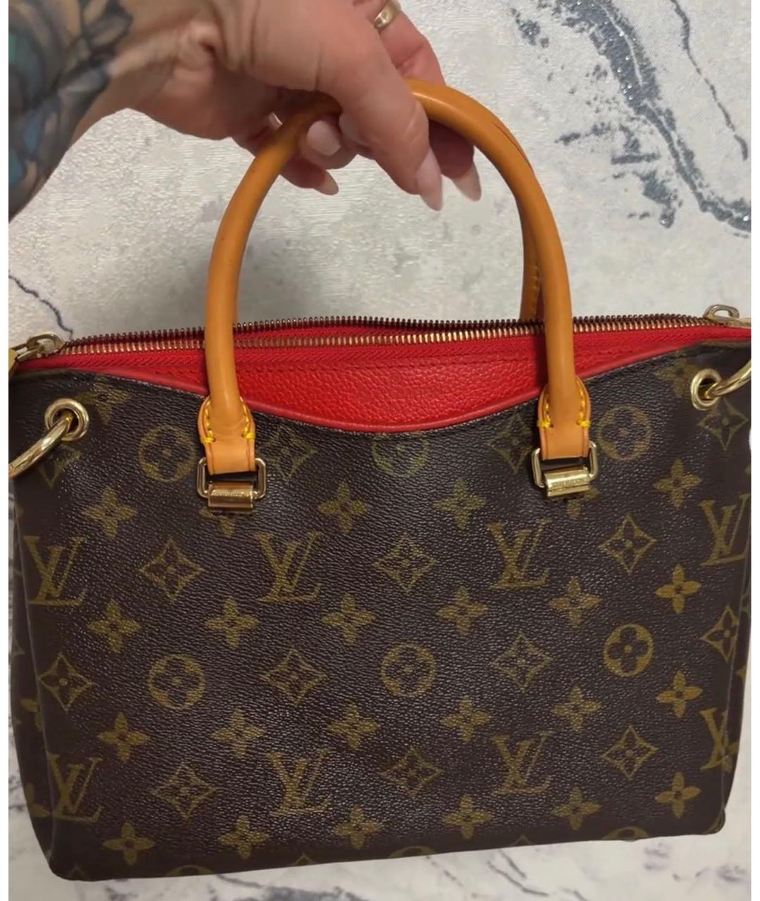 LOUIS VUITTON Коричневая кожаная сумка через плечо, фото 3