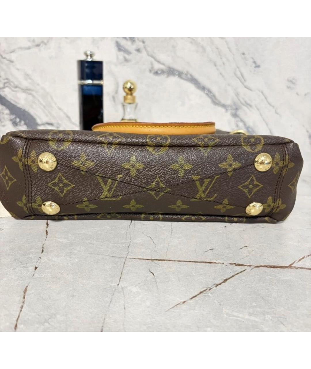 LOUIS VUITTON Коричневая кожаная сумка через плечо, фото 5