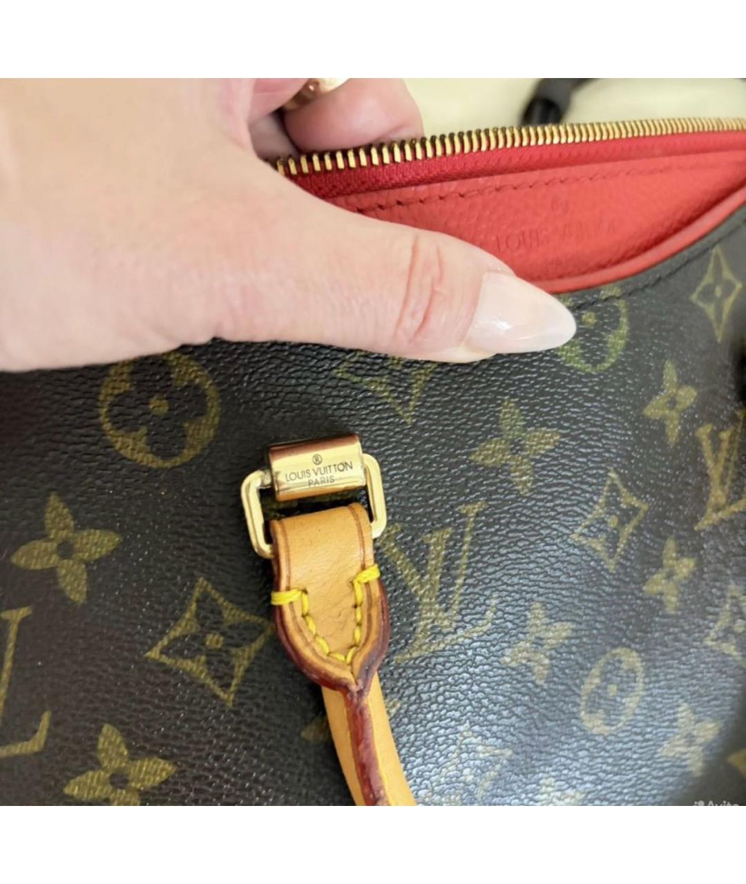LOUIS VUITTON Коричневая кожаная сумка через плечо, фото 6