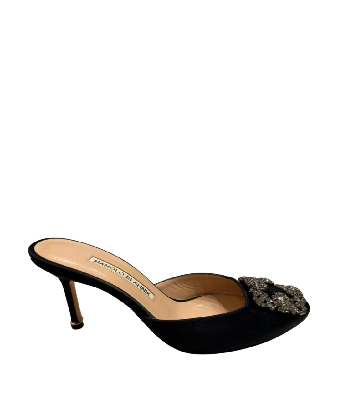 MANOLO BLAHNIK Черные бархатные мюли, фото 7