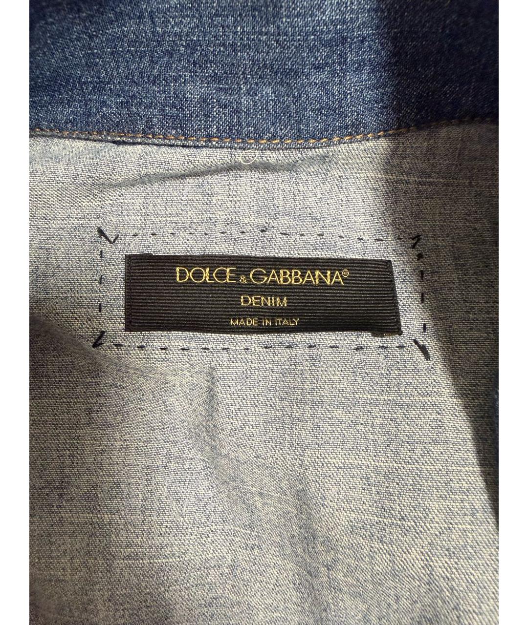 DOLCE&GABBANA Темно-синее хлопковое повседневное платье, фото 5