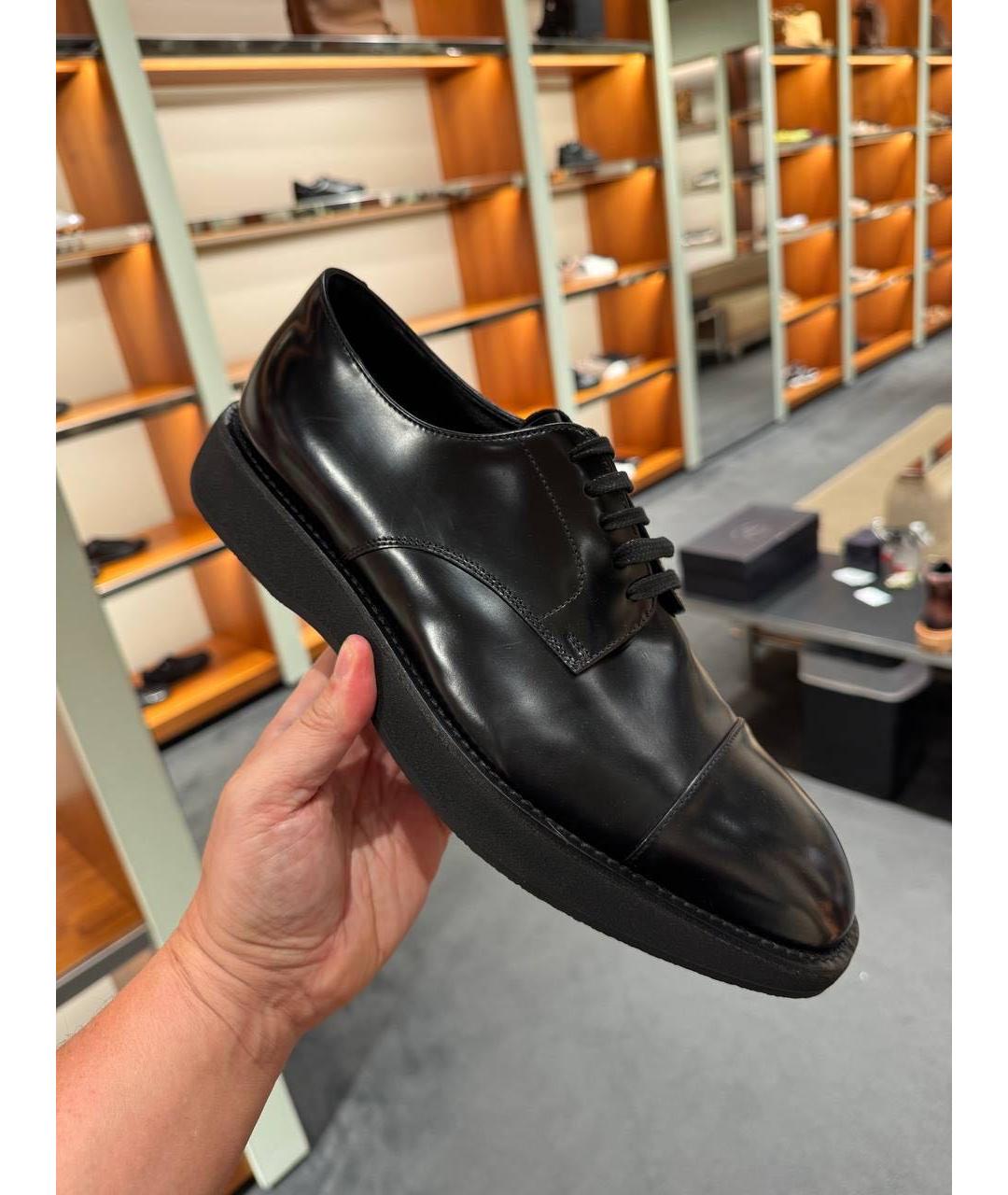 PRADA Черные кожаные туфли, фото 8