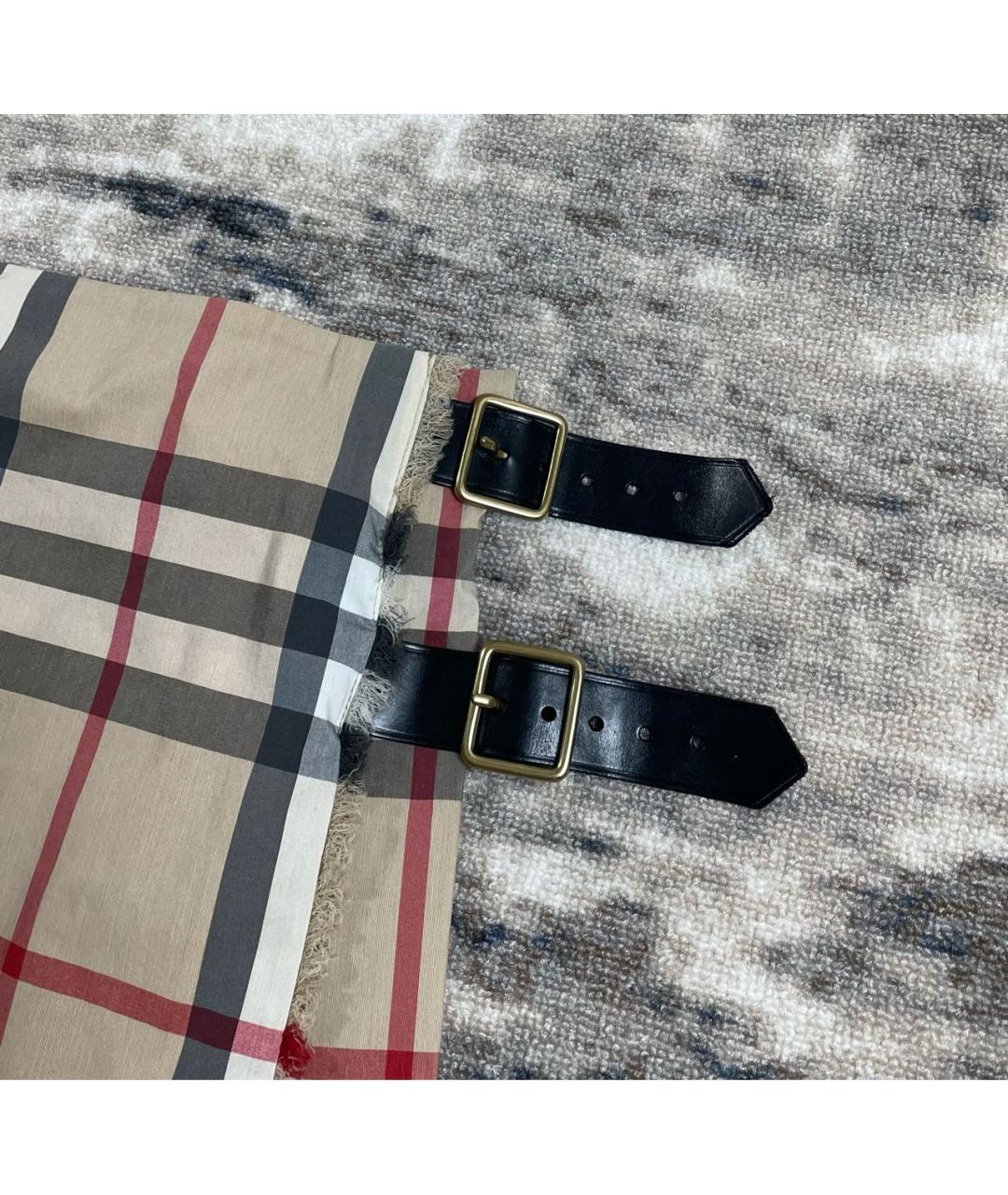 BURBERRY Бежевая хлопковая юбка мини, фото 4