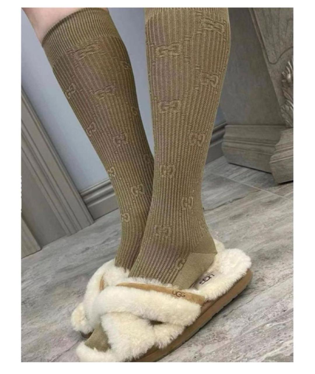 GUCCI Бежевые носки, чулки и колготы, фото 3