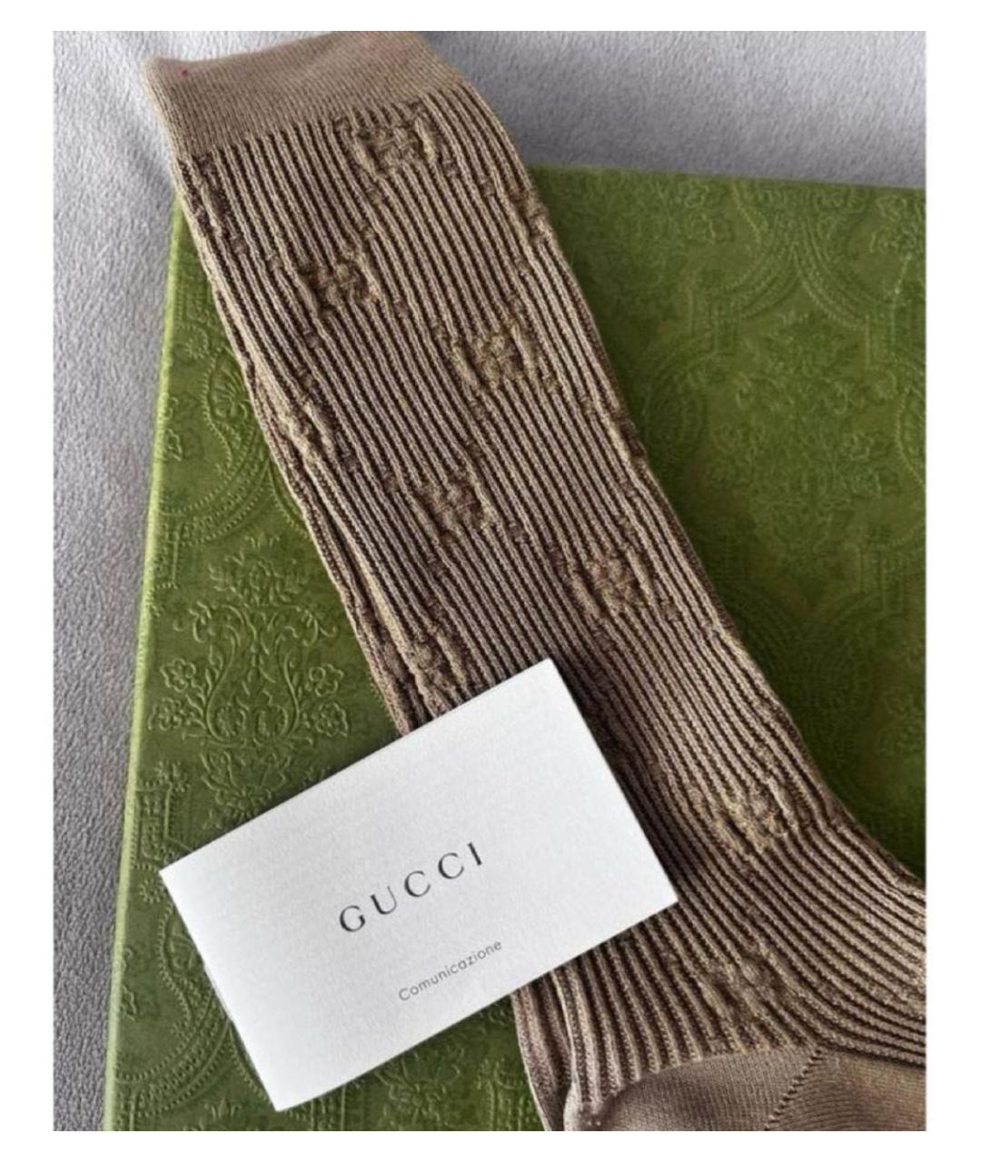 GUCCI Бежевые носки, чулки и колготы, фото 4