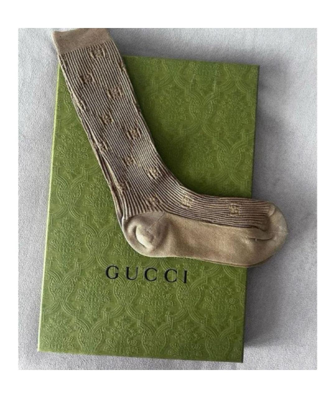 GUCCI Бежевые носки, чулки и колготы, фото 2