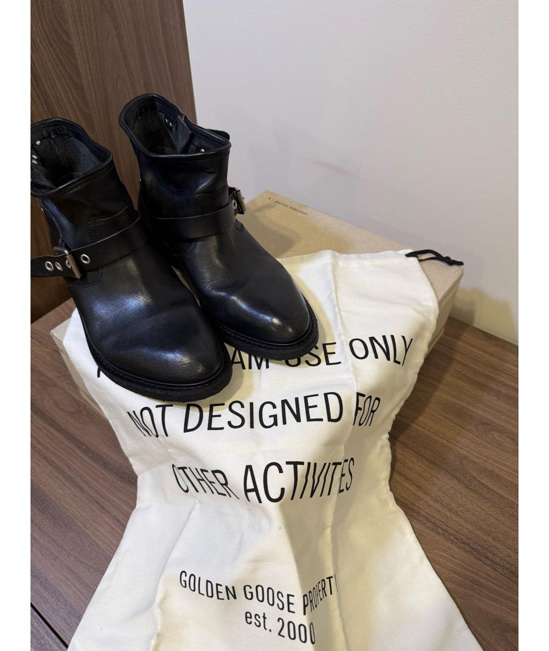 GOLDEN GOOSE Черные кожаные ботинки, фото 7