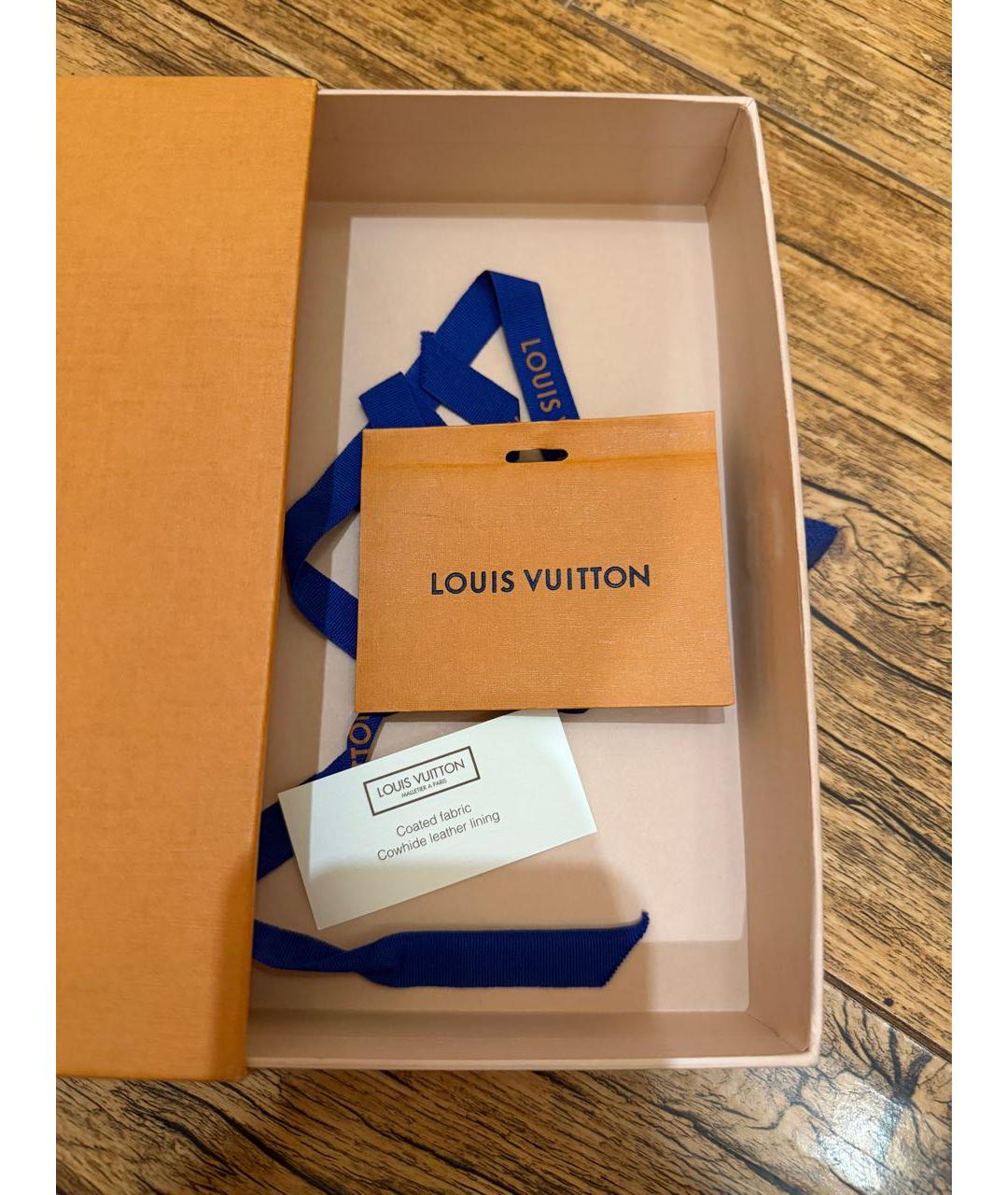 LOUIS VUITTON Черный кожаный кошелек, фото 6