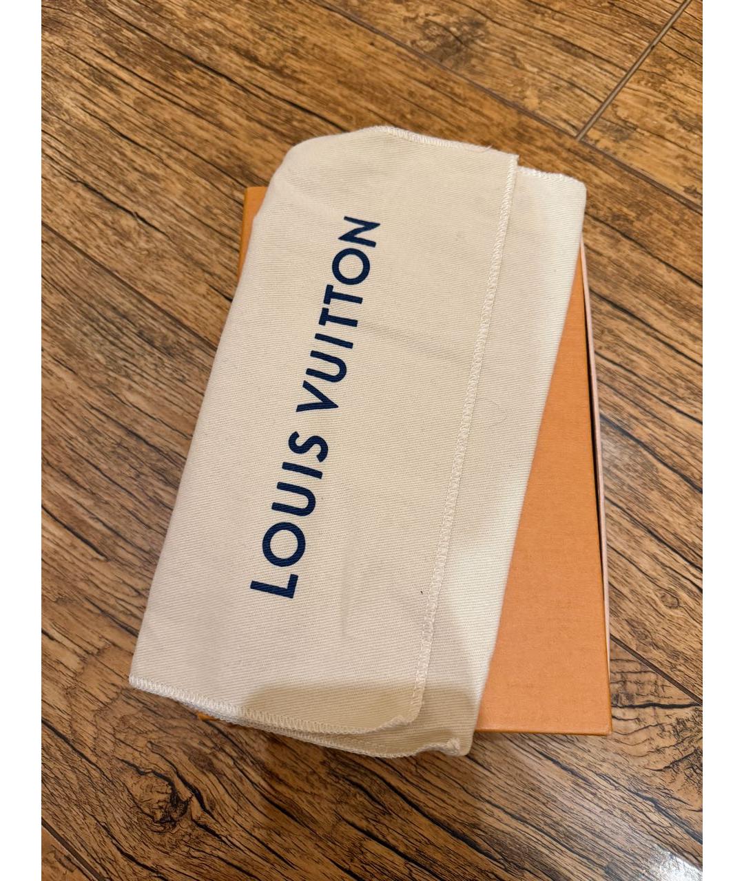 LOUIS VUITTON Черный кожаный кошелек, фото 5