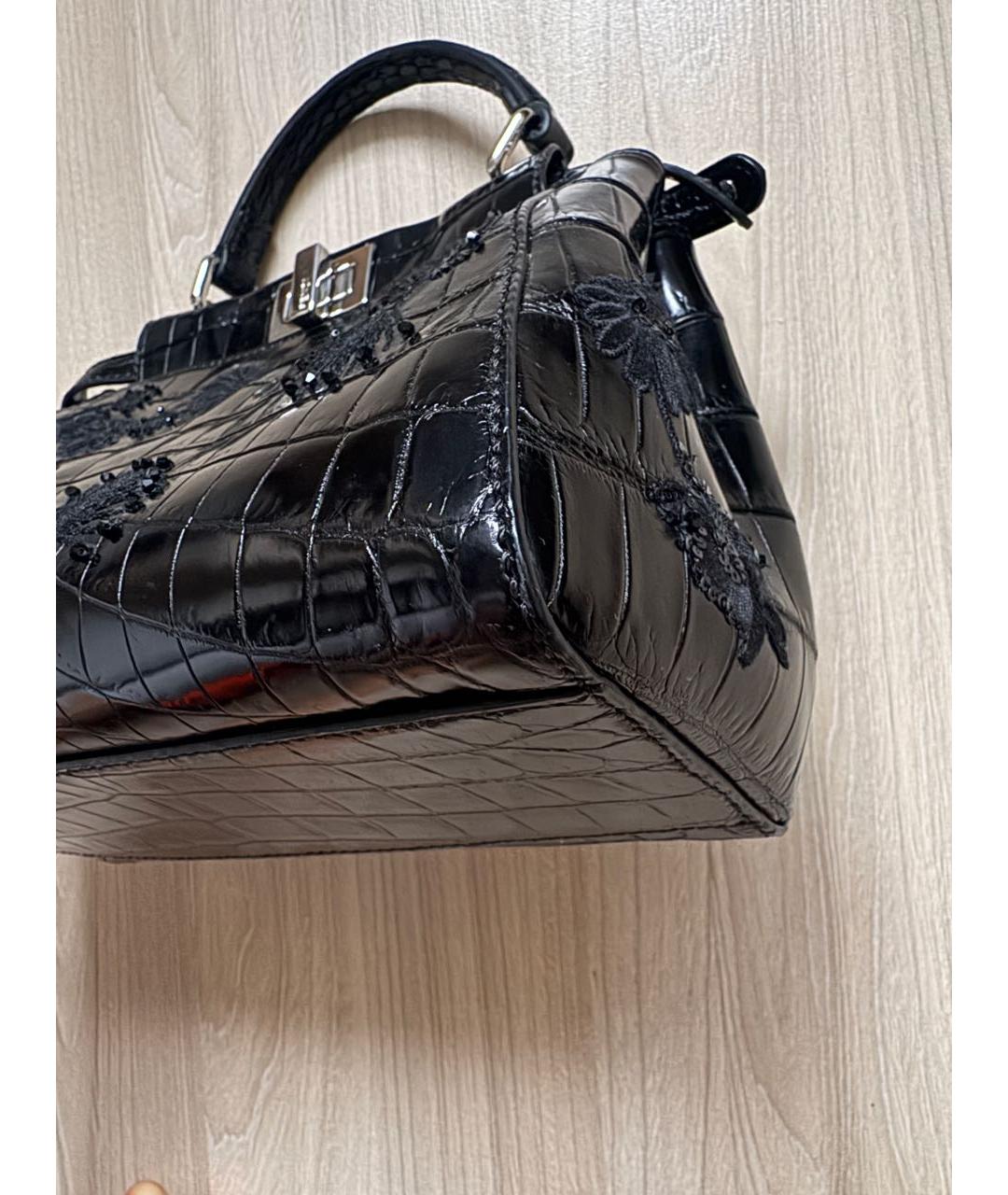 FENDI Сумка с короткими ручками из кожи крокодила, фото 3