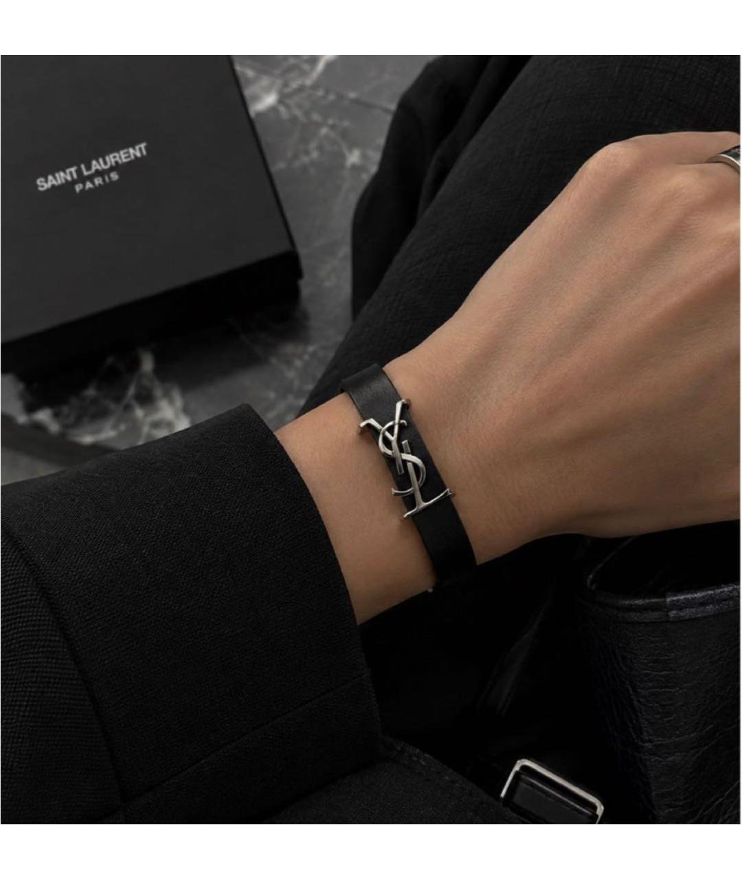 SAINT LAURENT Черный браслет, фото 4