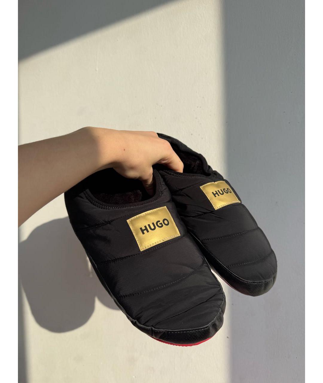 HUGO BOSS Черные синтетические слипоны, фото 4