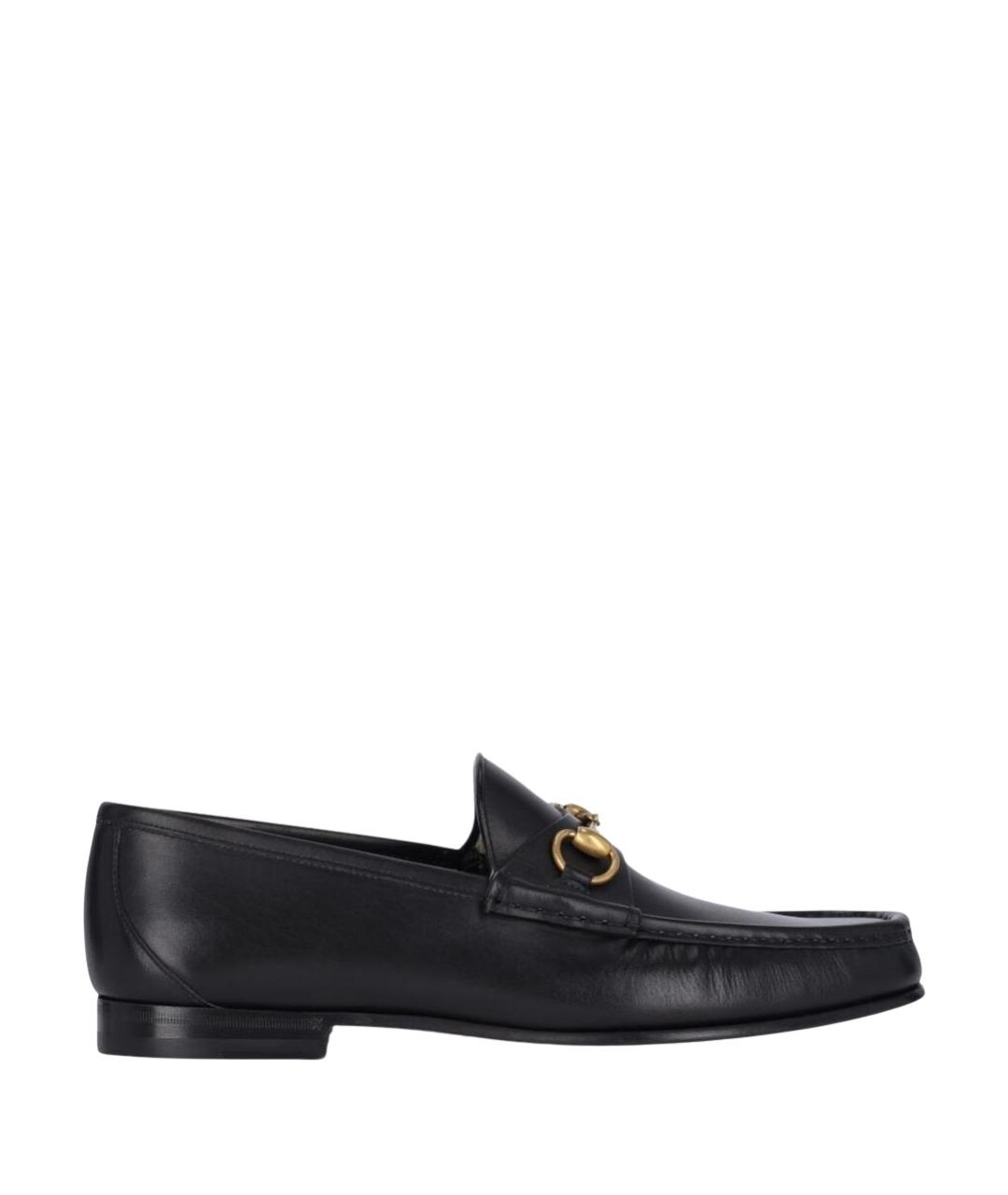 GUCCI Черные кожаные лоферы, фото 1