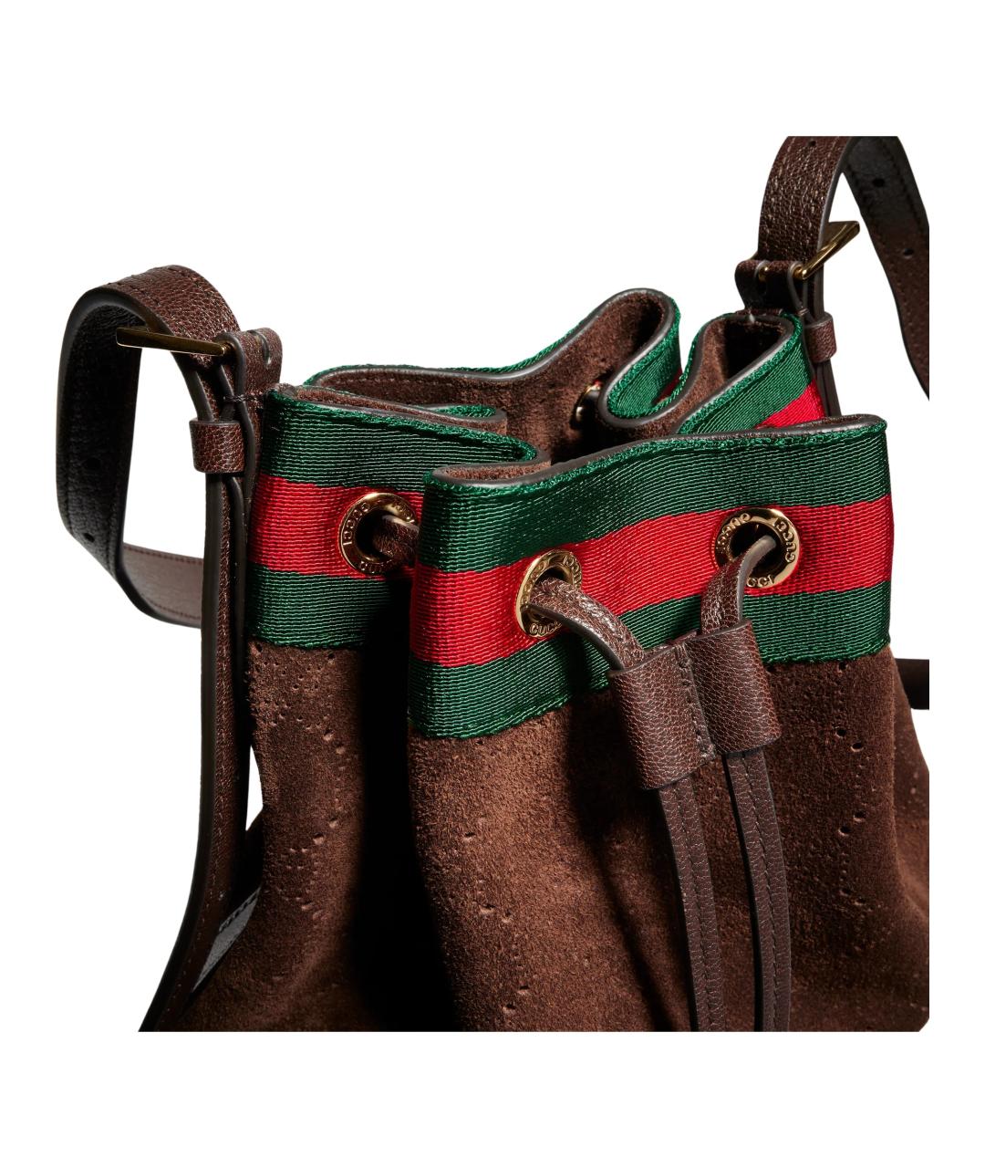 GUCCI Коричневая замшевая сумка через плечо, фото 4