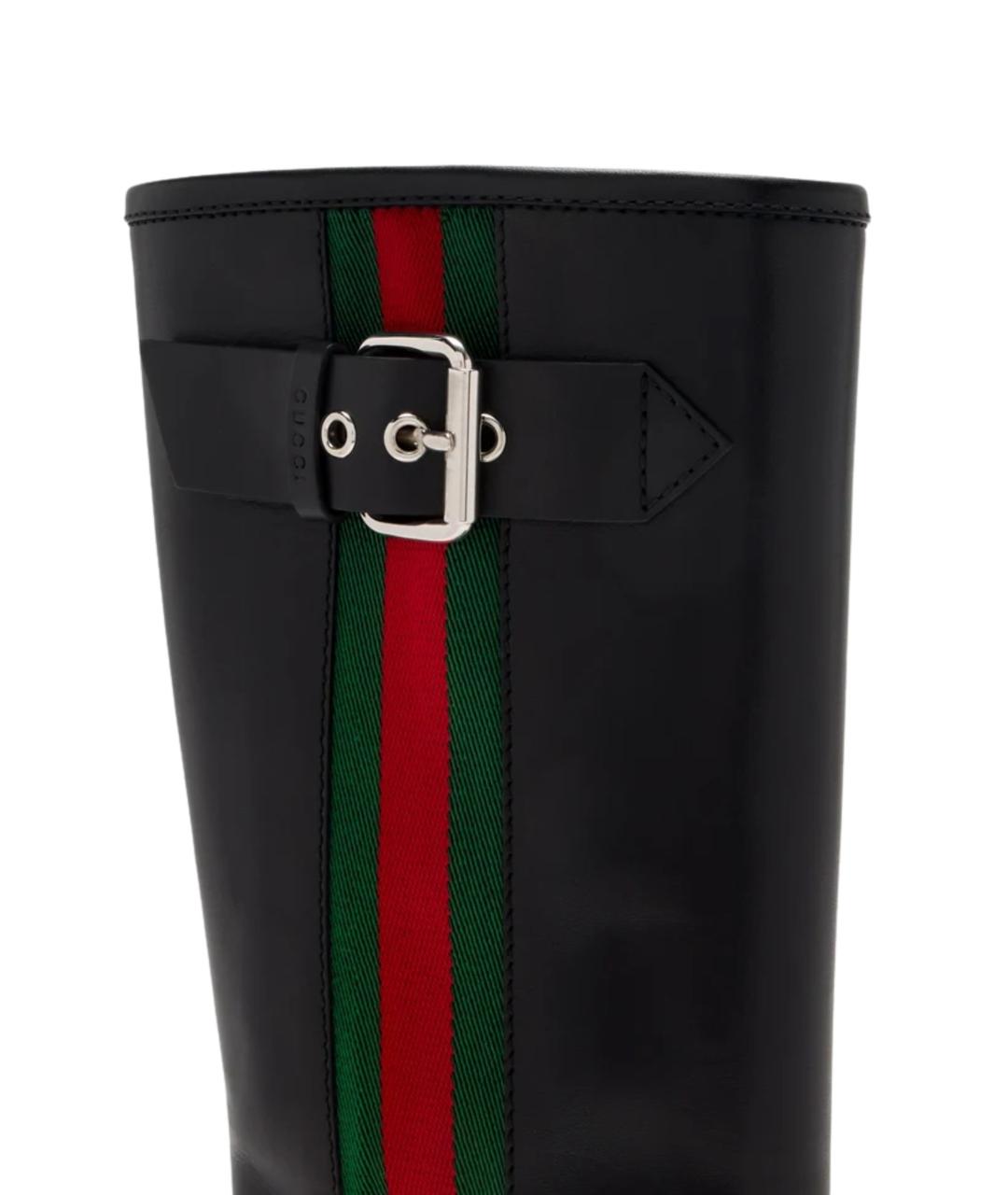 GUCCI Черные кожаные сапоги, фото 4
