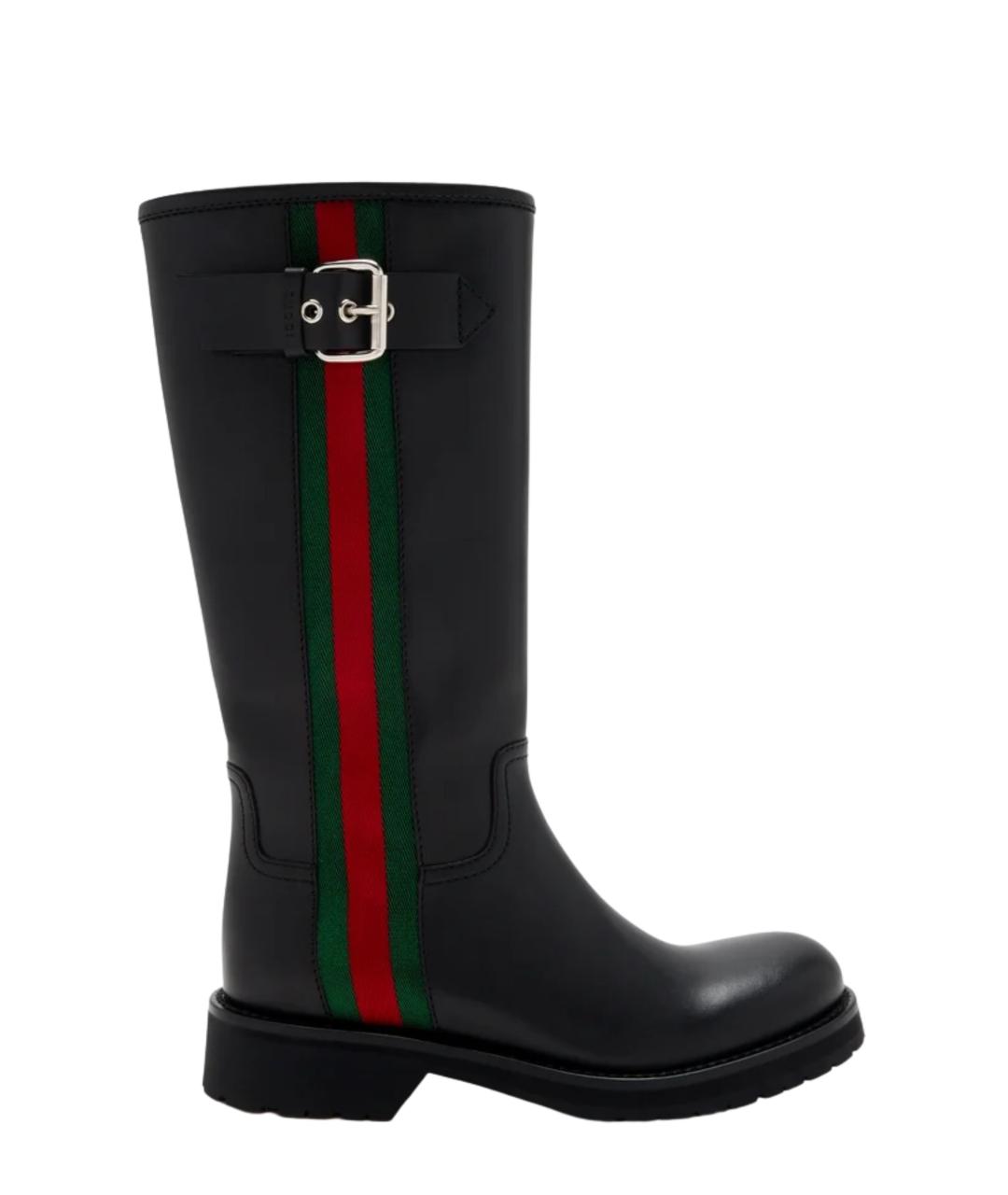 GUCCI Черные кожаные сапоги, фото 5