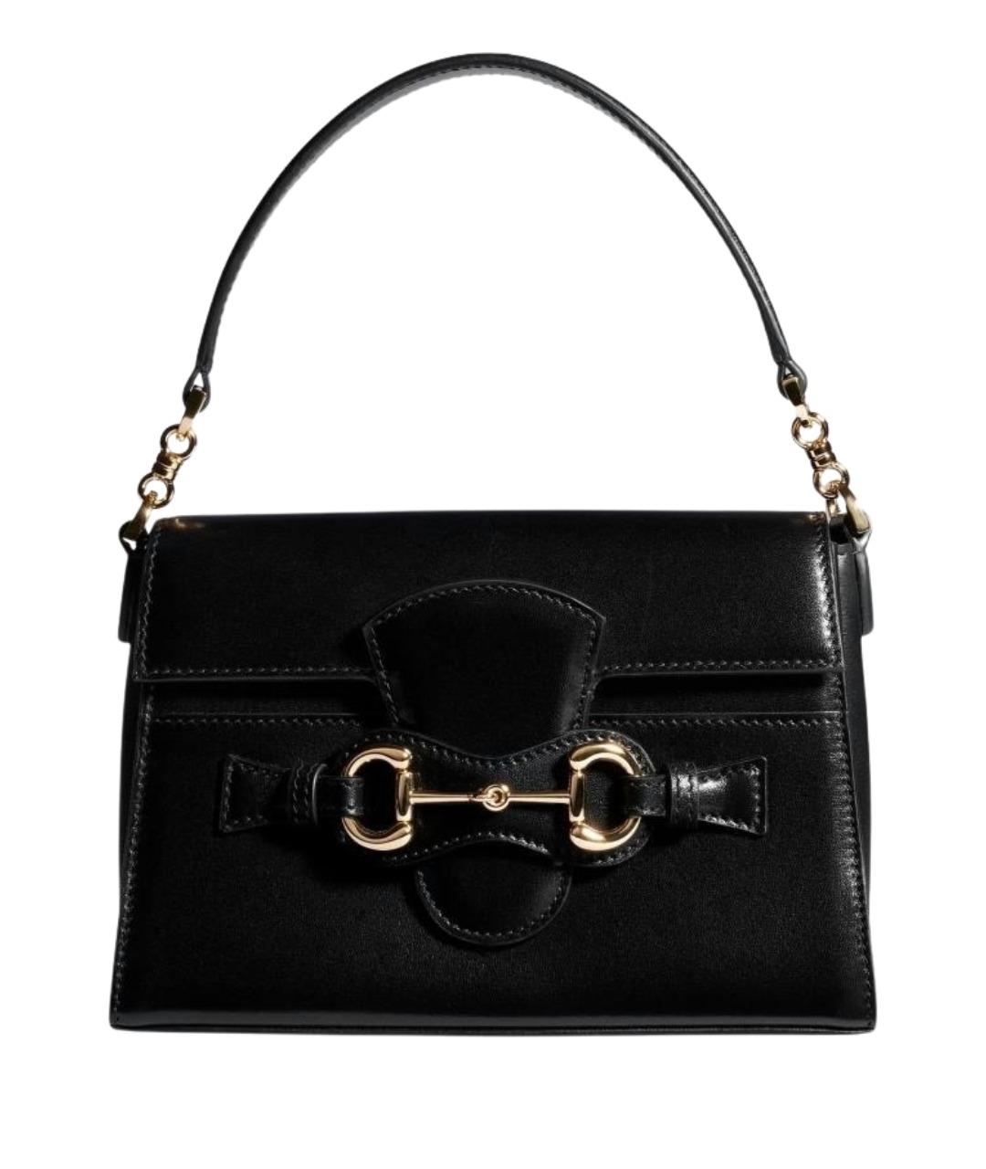 GUCCI Черная кожаная сумка с короткими ручками, фото 1
