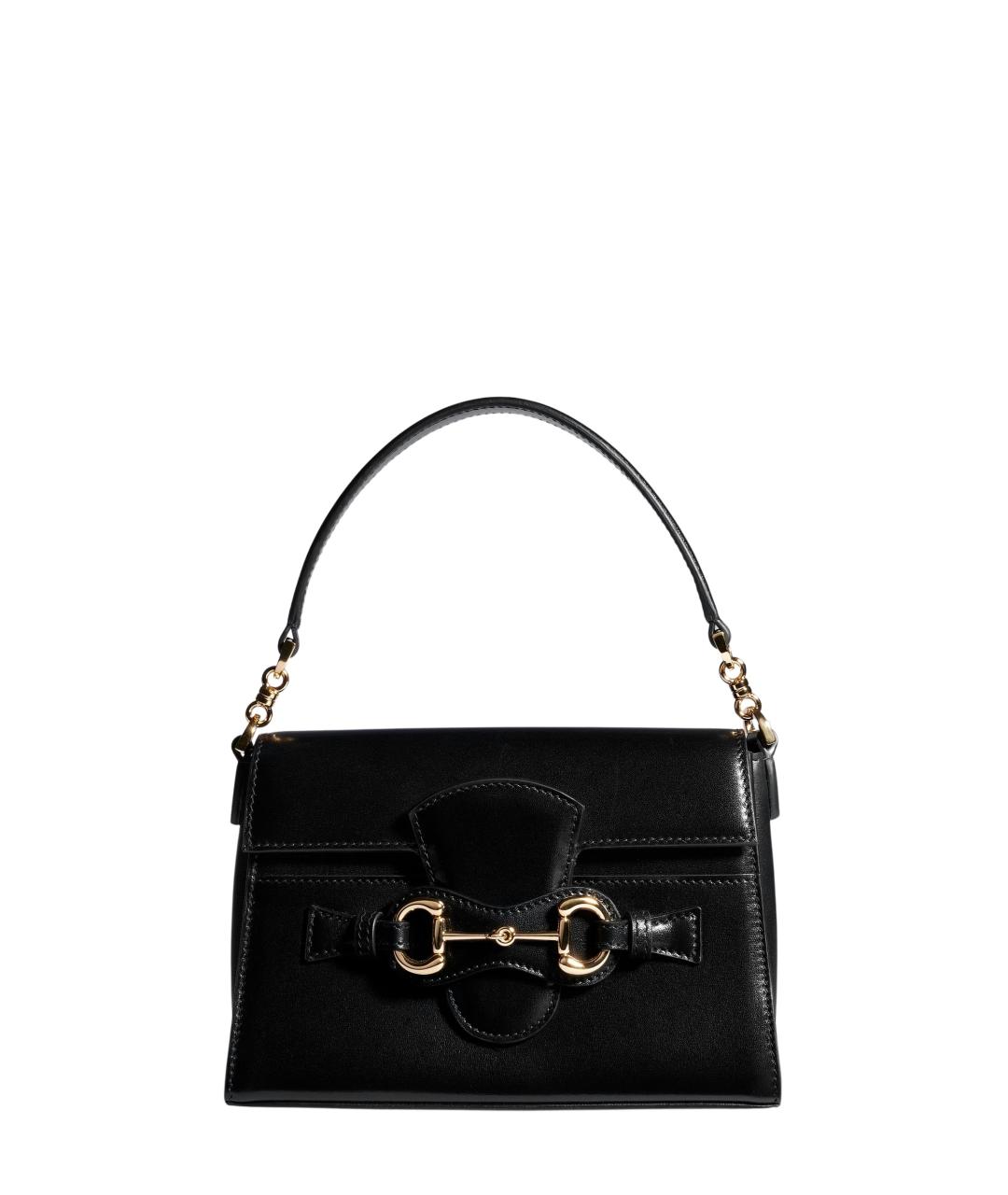 GUCCI Черная кожаная сумка с короткими ручками, фото 7
