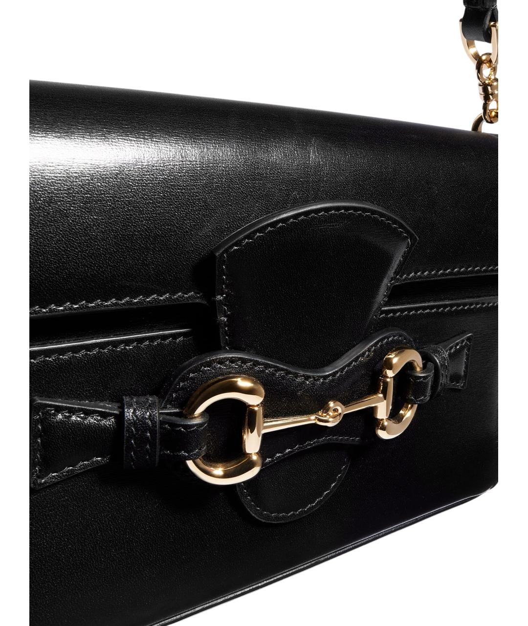 GUCCI Черная кожаная сумка с короткими ручками, фото 6
