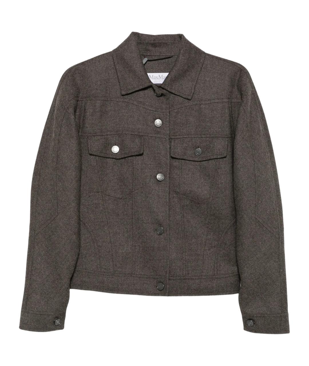 MAX MARA Коричневая шерстяная куртка, фото 1