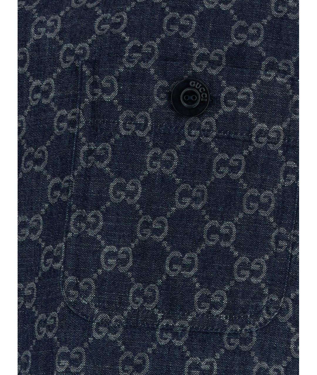 GUCCI Темно-синяя хлопковая куртка, фото 3
