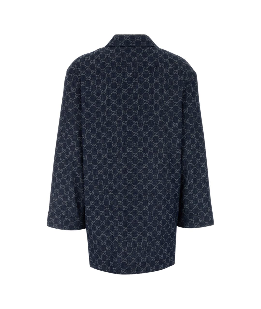GUCCI Темно-синяя хлопковая куртка, фото 2