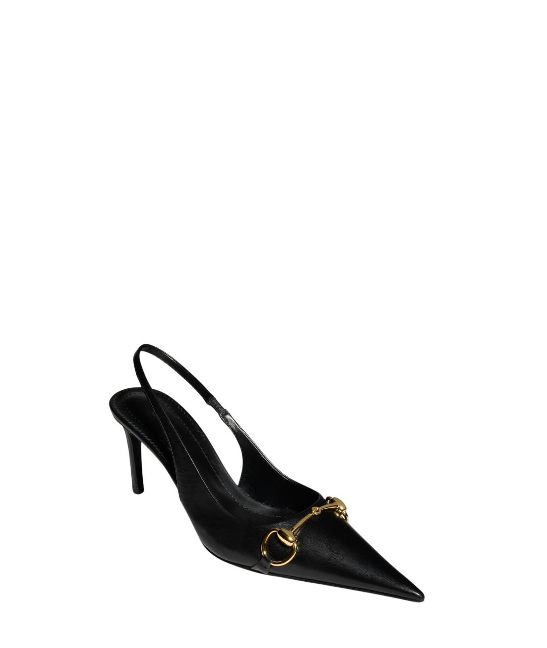 GUCCI Черные кожаные туфли, фото 2