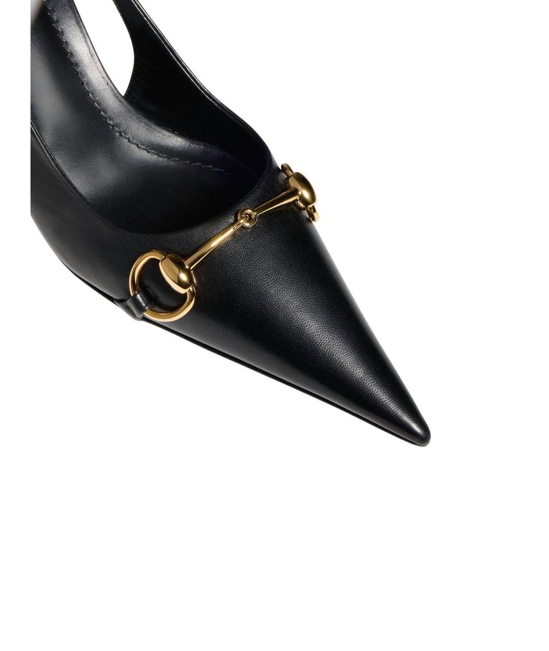 GUCCI Черные кожаные туфли, фото 4